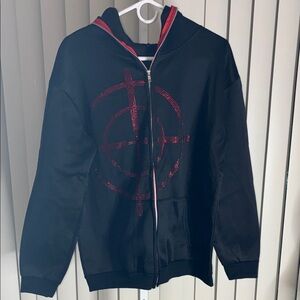 Chic Black Bomber Jacket with Red Accents